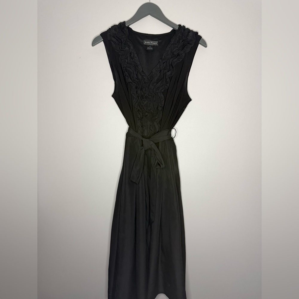 Jessica Howard Black Formal Midi Dress with Belt